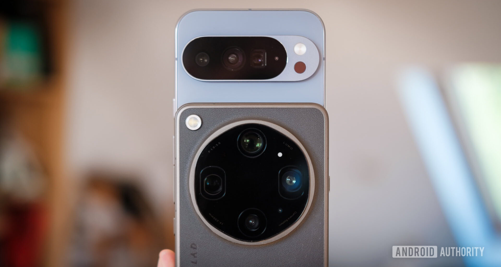 Pixel 10 Pro XL vs Find X9 Ultra held up in hand