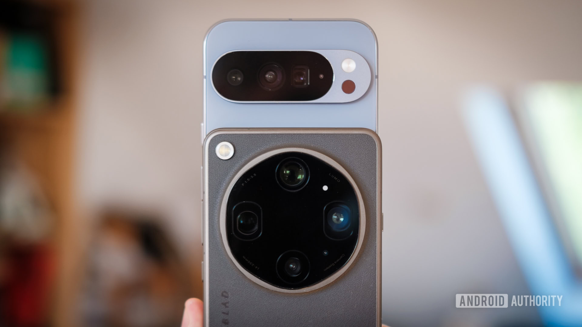 Pixel 10 Pro XL vs Find X9 Ultra held up in hand