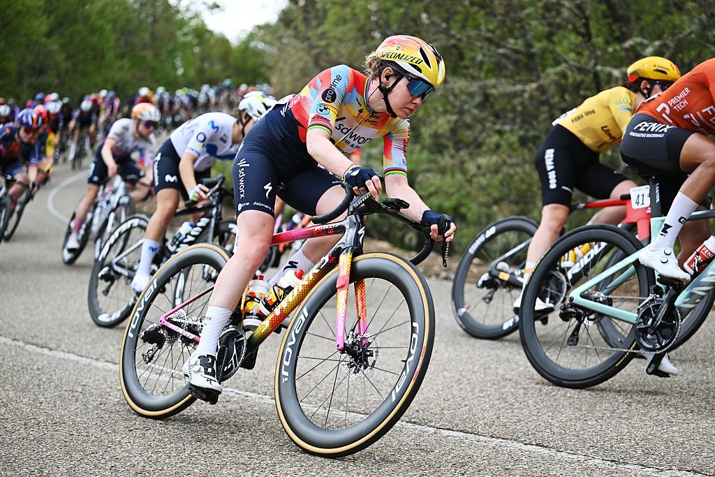 ASTORGA, SPAIN - MAY 07: Anna van der Breggen of Netherlands and Team SD Worx - Protime competes during the 12th La Vuelta Femenina 2026, Stage 5 a 119.6km stage from Leon to Astorga / #UCIWWT / on May 07, 2026 in Astorga, Spain. (Photo by Szymon Gruchalski/Getty Images)