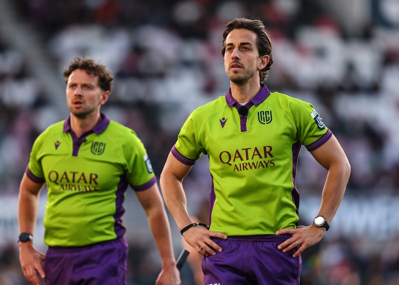 Referee Gianluca Gnecchi was right not to chalk off Glasgow Warriors' final try against Ulster at Affidea Stadium, Belfast, last Friday. Photograph: Ben Brady/Inpho