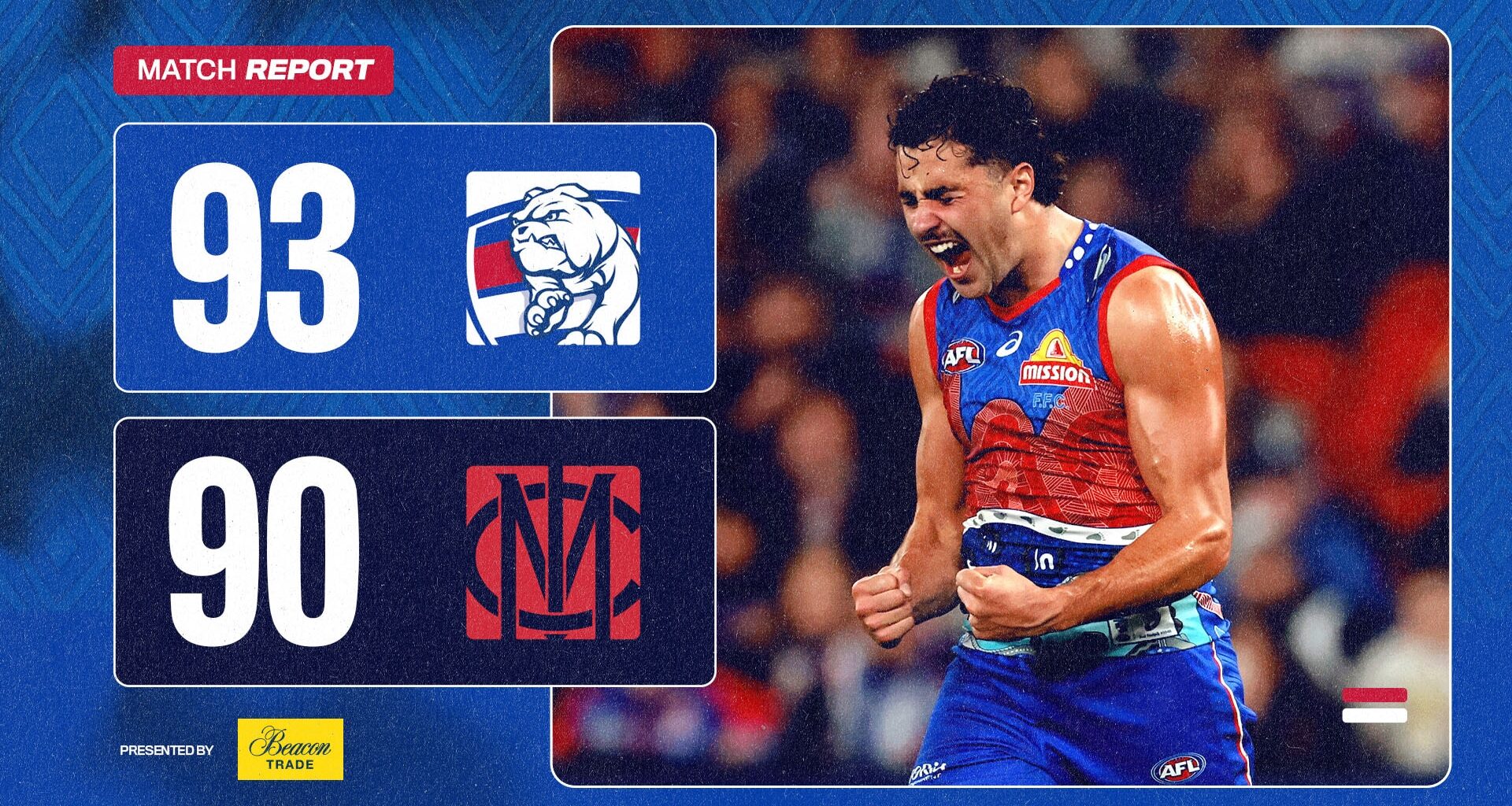 AFL Match Report: Dogs hold off Demons in thriller