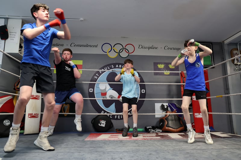 Training at St Pauls boxing gym in west Belfast. PICTURE: MAL MCCANN