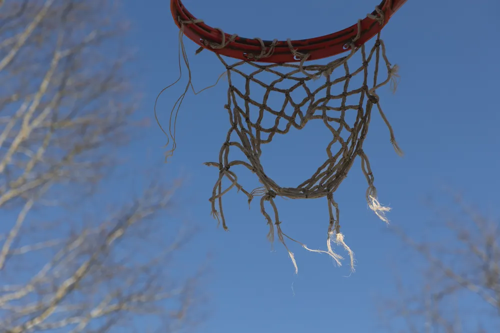 A net falling off the hoop.