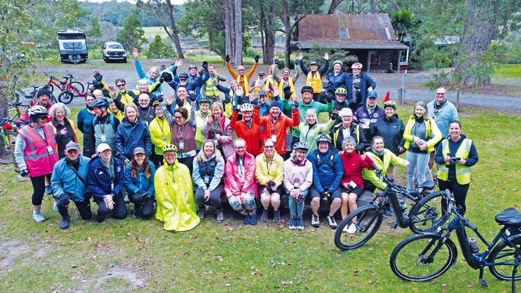 A group of enthusiastic cyclists from across the region descended on Nowa Nowa earlier this month for the autumn edition of the Great East Rail Trail Ride. Run by Snowy River Cycling, the five-day event brought together 43 riders and nine support crew.