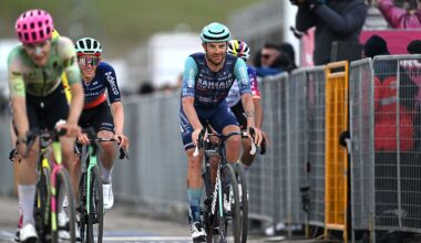 Damiano Caruso of Italy and Team Bahrain - Victorious crosses the finish line during the 109th Giro d'Italia 2026, Stage 7 a 244km stage from Formia to Blockhaus