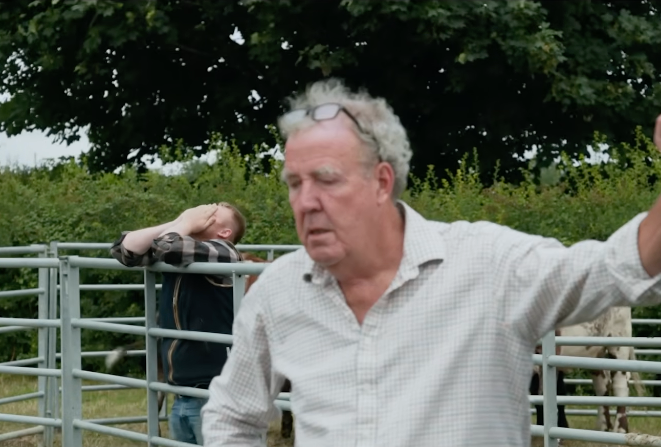 Clarkson and Cooper being told that the farm is being placed under 'restrictions'