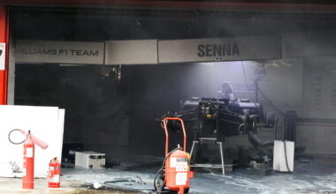 Fairytale F1 victory celebrations ended by dramatic garage fire