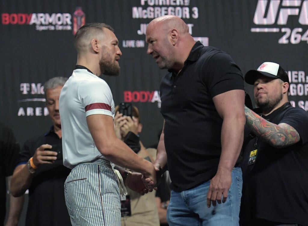 Conor McGregor and Dana White at UFC 264
