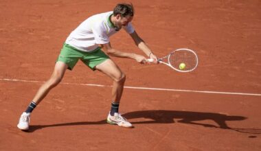Daniil Medvedev in action at the French Open.