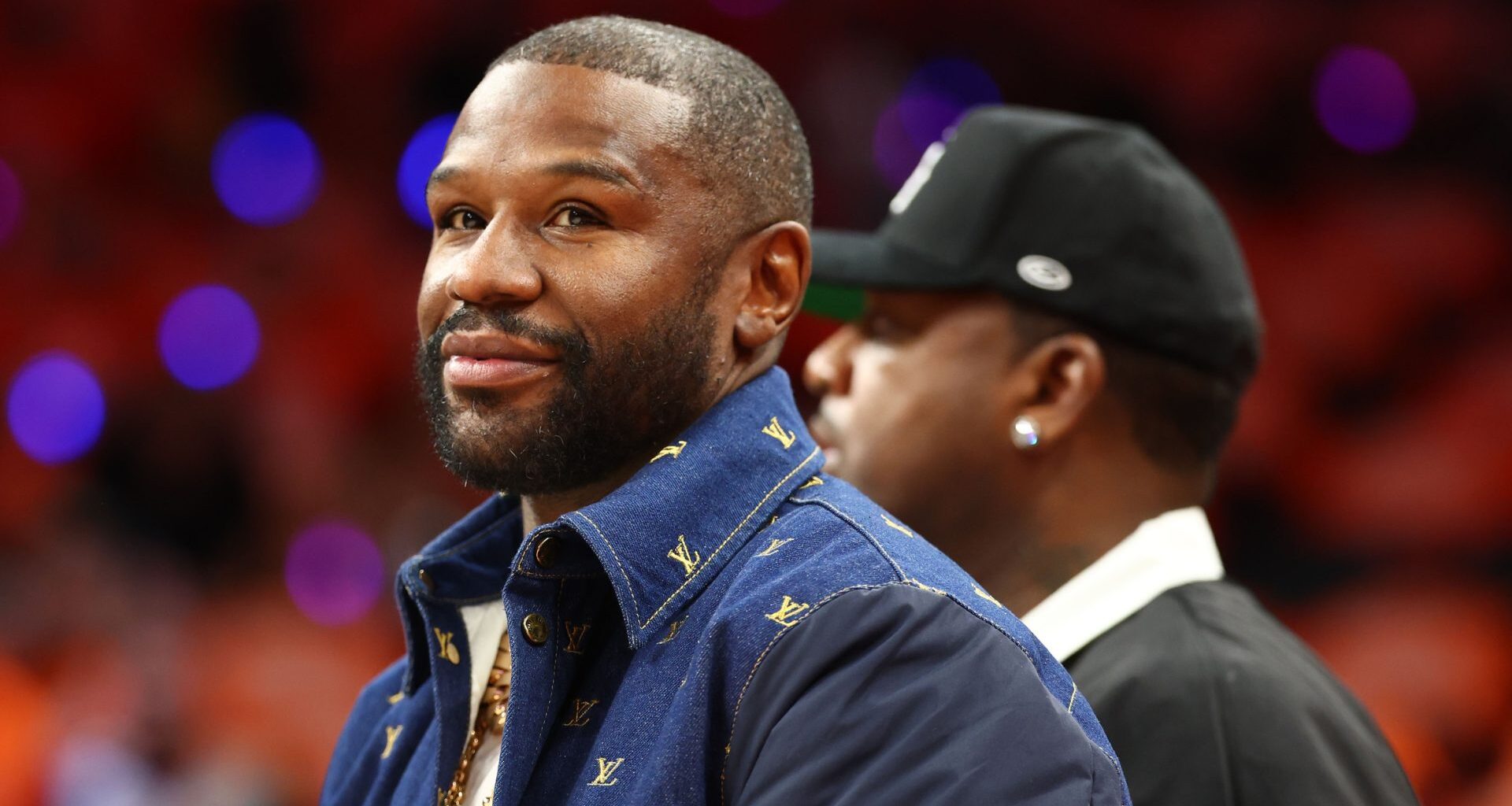 Oct 8, 2025; Phoenix, Arizona, USA; Professional boxer Floyd Mayweather attends the game between the Las Vegas Aces and the Phoenix Mercury for game three of the 2025 WNBA Finals at PHX Arena.