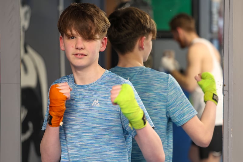 Training at St Pauls boxing gym in west Belfast. PICTURE: MAL MCCANN