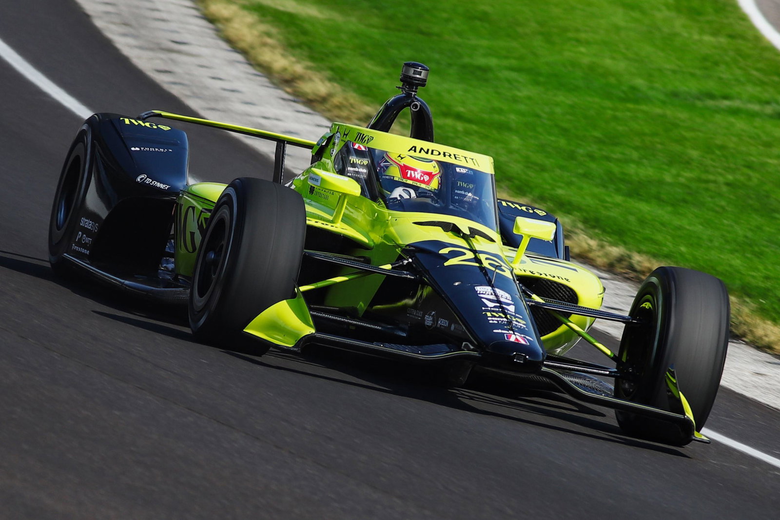 Andretti Global driver Will Power on track during qualifying for the Indianapolis 500.
