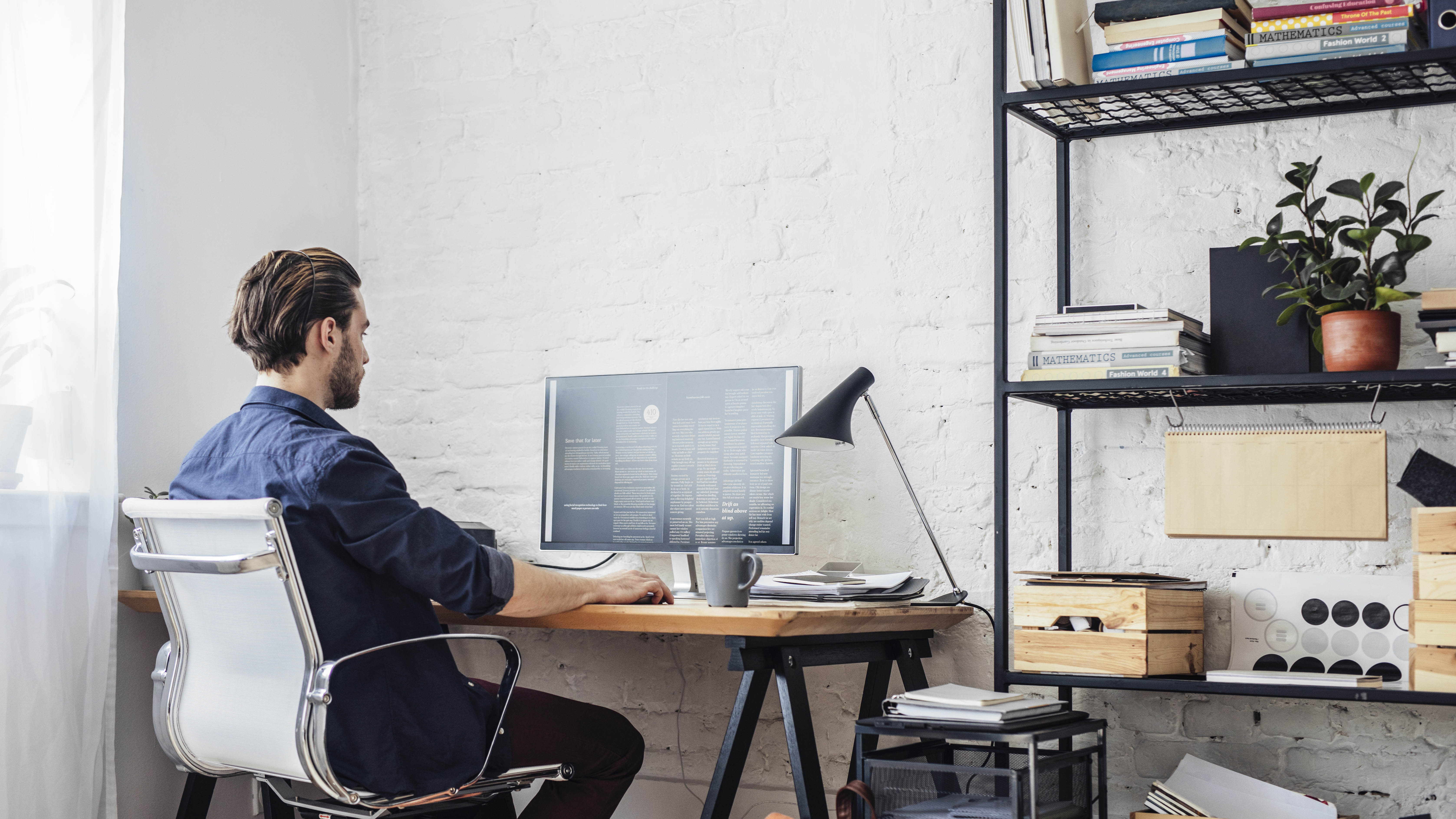 Man in home office
