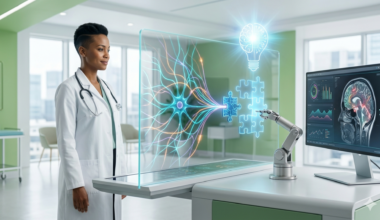 Doctor interacting with an AI model