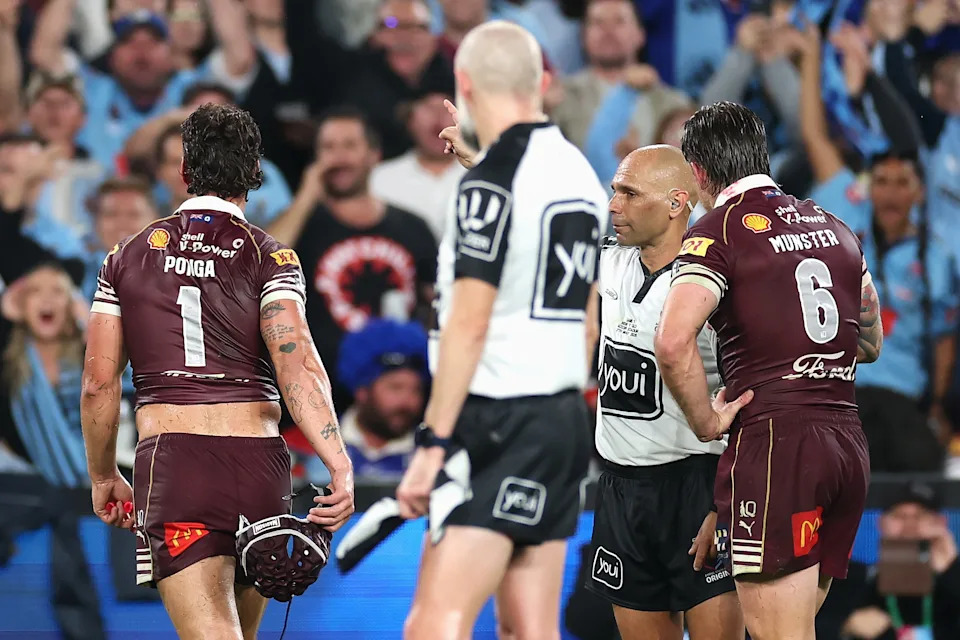 Ashley Klein, pictured here sending Kalyn Ponga off.