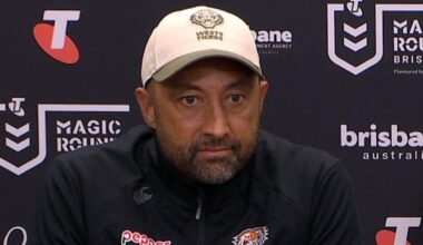 NRL 2026: Benji Marshall press conference after latest Wests Tigers loss, video, watch replay, Taylan May injury update