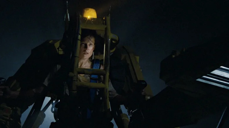 Ellen Ripley in a power loader suit in Aliens