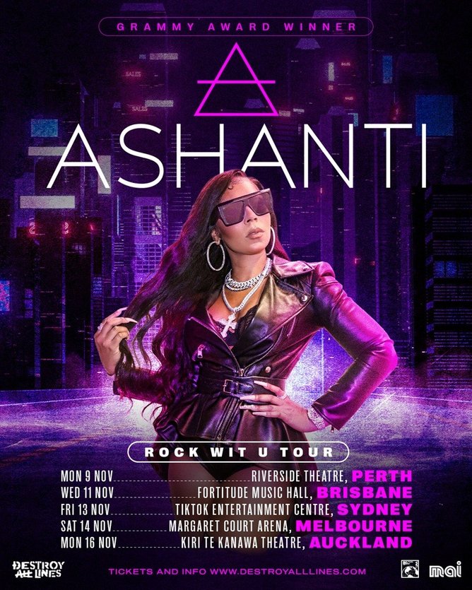 Ashanti's tour dates.