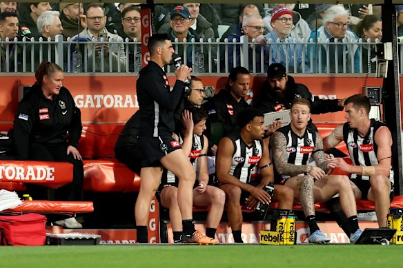 Scott Pendlebury of the Magpies was subbed out of the preliminary final after three minutes. 