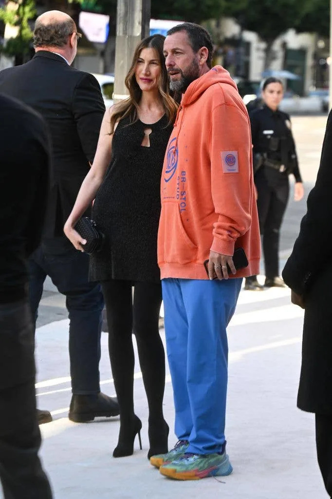 photo of adam sandler and wife office romance premiere