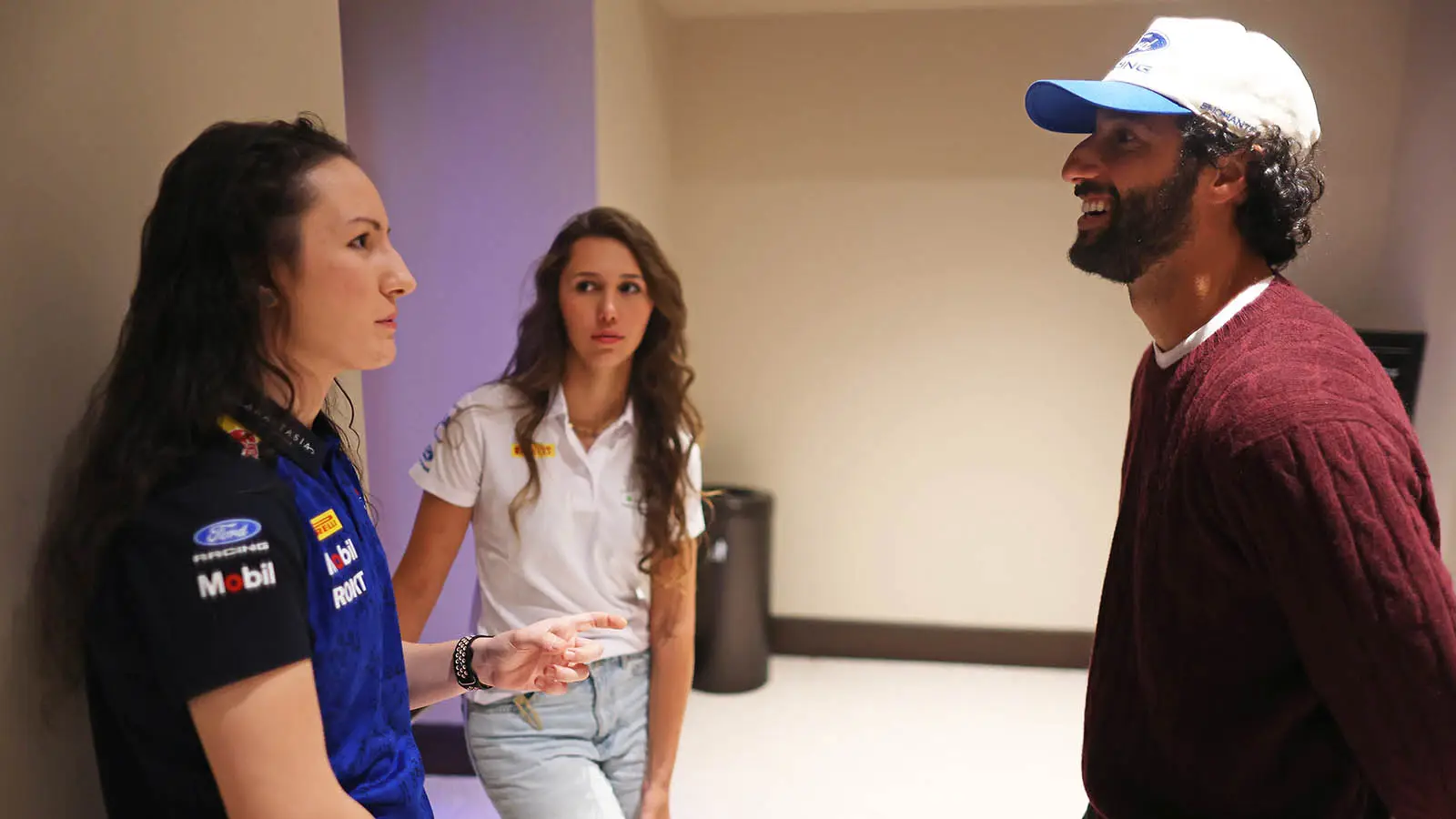 Ricciardo (alongside F1 Academy drivers Alisha Palmowski and Rafaela Ferreira) was present at Red Bull's 2026 season launch (Image: Getty)
