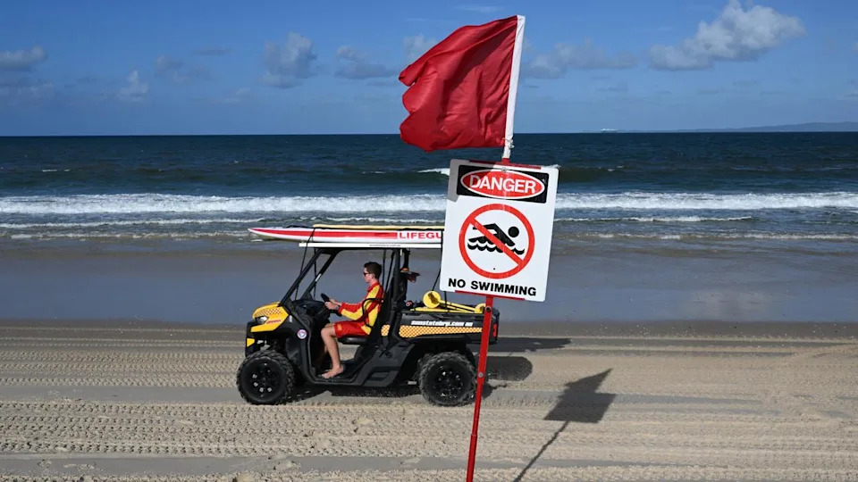 A lifesavers patrolling Woorim Beach on Bribie Island (file image)