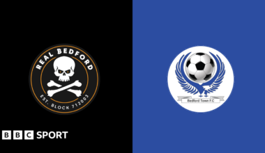 Real Bedford and Bedford Town badges