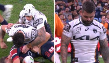 Sydney Roosters def. Brisbane Broncos, Kotoni Staggs elbow sin bin, Reece Walsh, Adam Reynolds HIA, Mark Nawaqanitawase ankle