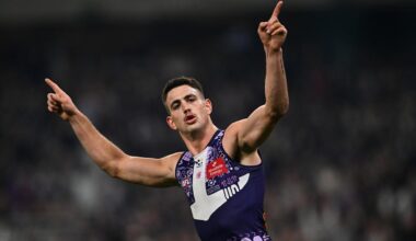 AFL 2026: Pat Voss tussles with Callum Wilkie, Fremantle Dockers instigator, St Kilda Saints, tactics, Ross Lyon press conference, off the ball