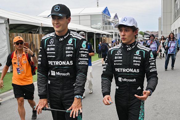 The stakes are rising between Mercedes teammates George Russell and Kimi Antonelli in Montreal.