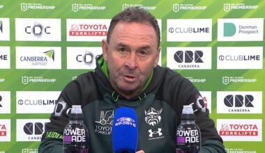 NRL 2026: Ricky Stuart press conference after Raiders loss to Dolphins, watch, replay, refereeing, six agains