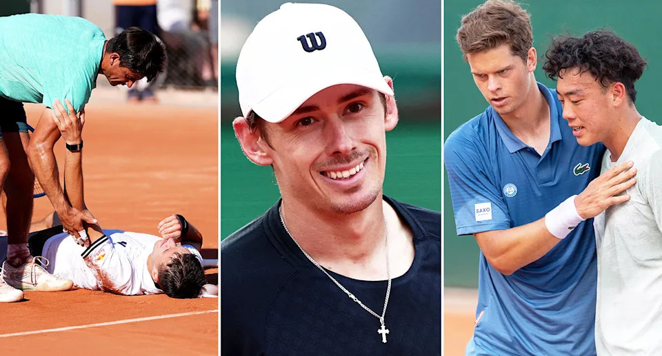 Alex de Minaur, Alexander Blockx and Jakub Mensik at the French Open.