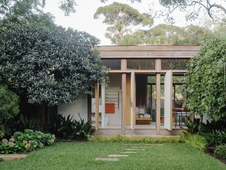 Constructed from salvaged timber, overpour concrete and a custom crushed marble render, Love Shack challenges preconceptions of how salvaged materials should look and perform.