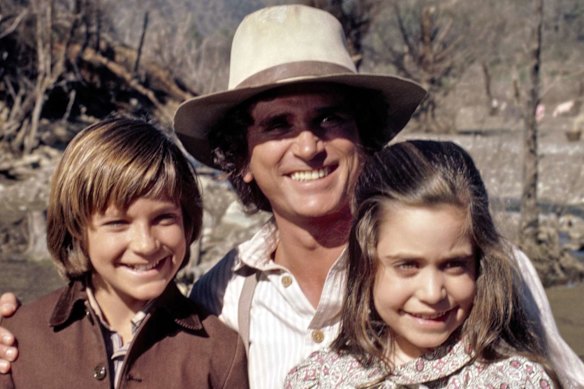 Bateman, left, around 1980, with Michael Landon and Missy Francis in Little House on the Prairie.