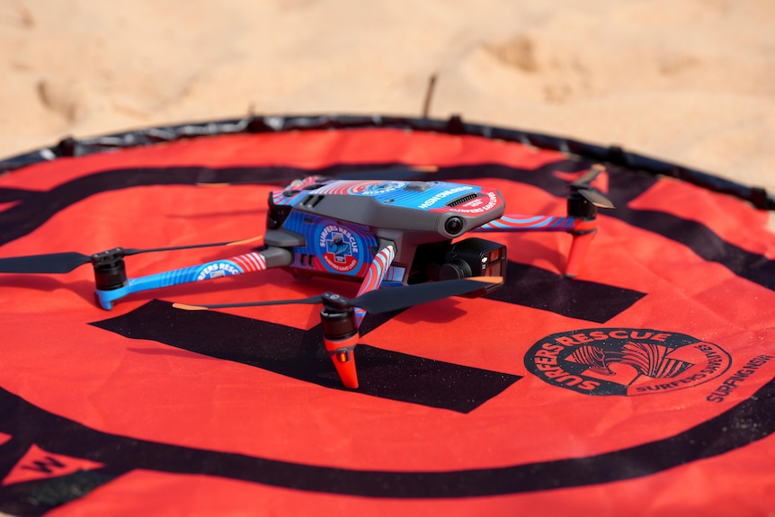 Drone on a beach as part of new shark surveillance program