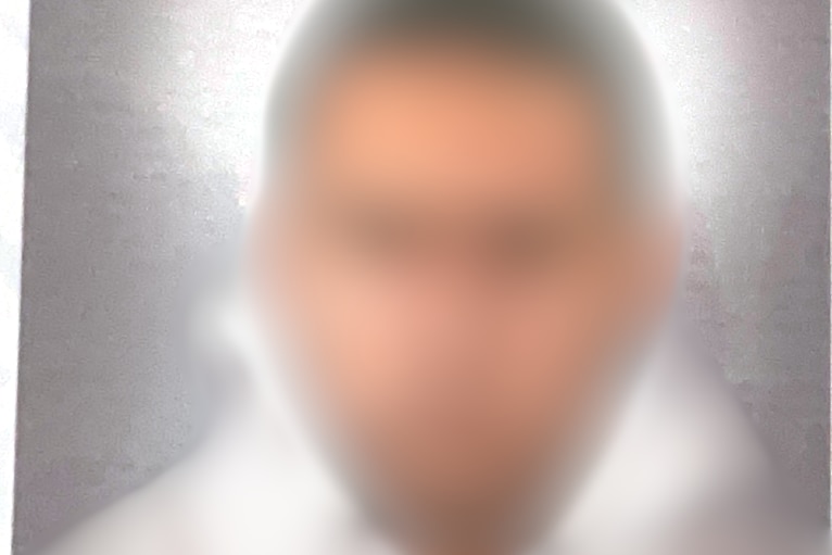 blurred face of man