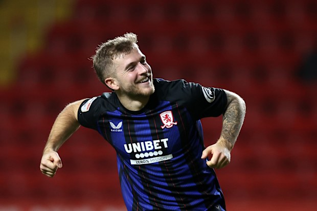 Middlesbrough's Riley McGree celebrates following the Sky Bet Championship match at The Valley, London. Picture date: Tuesday December 9, 2025. (Photo by Steven Paston/PA Images via Getty Images)