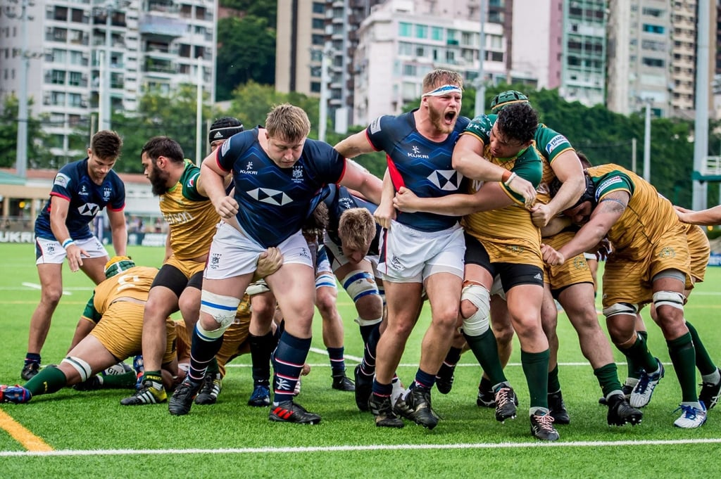 Veteran Hong Kong player Alex Post (centre), here in action in 2019, is undergoing shoulder surgery. Photo: HKRU