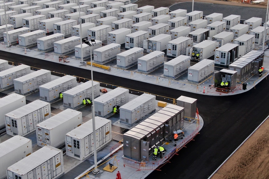 Drone photos of the Kwinana big battery Stage One.