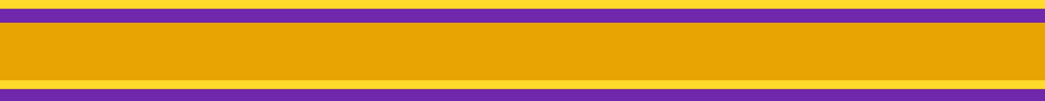 A rectangle with a yellow and purple strip at the top and bottom and a burnt orange section in the middle