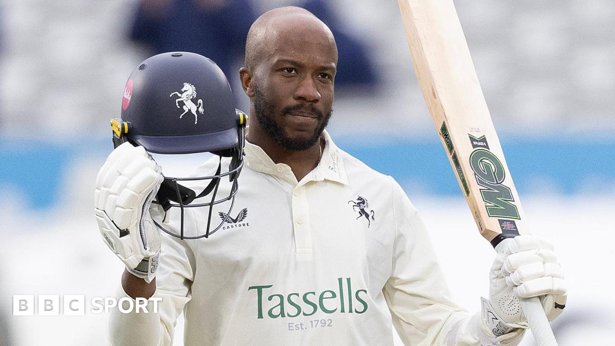 Daniel Bell-Drummond celebrates scoring a century
