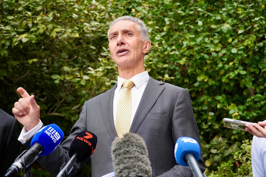 Tony Buti speaks to reporters