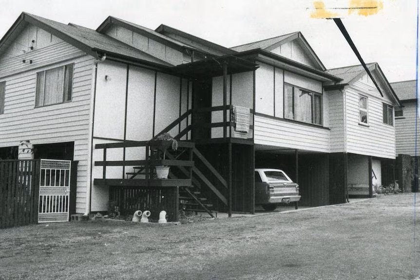 Black and white photograph of a house