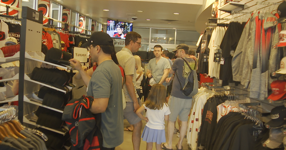 Canes merchandise fly off shelves as fan search for new gear ahead of Stanley Cup Final :: WRAL.com