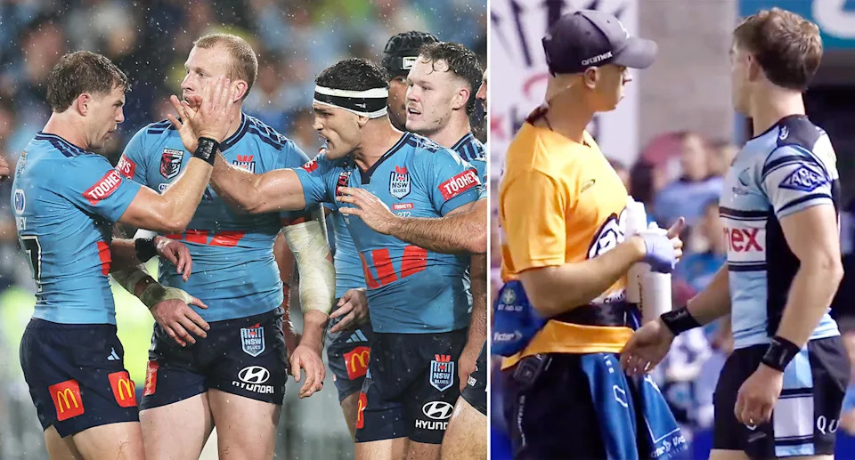 Blayke Brailey in action for NSW and Cronulla.