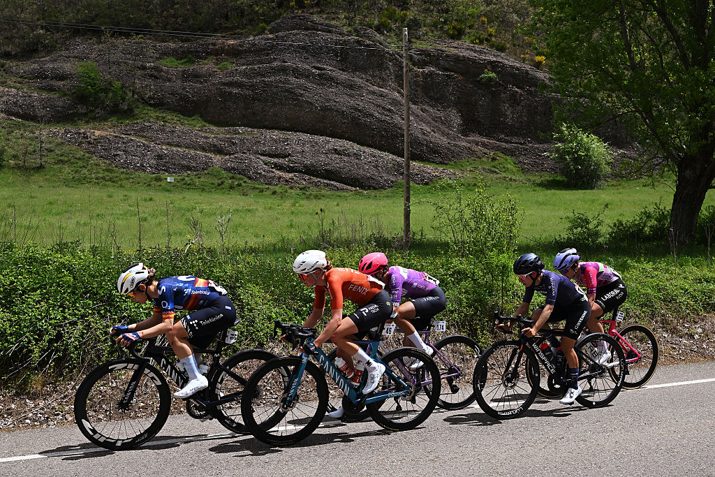 The breakaway during stage 5 of the 2026 La Vuelta Femenina. (Photo by Szymon Gruchalski/Getty Images)