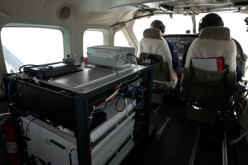 The equipment developed by Merlin Labs to allow AI to fly a plane is bolted into an existing aircraft.