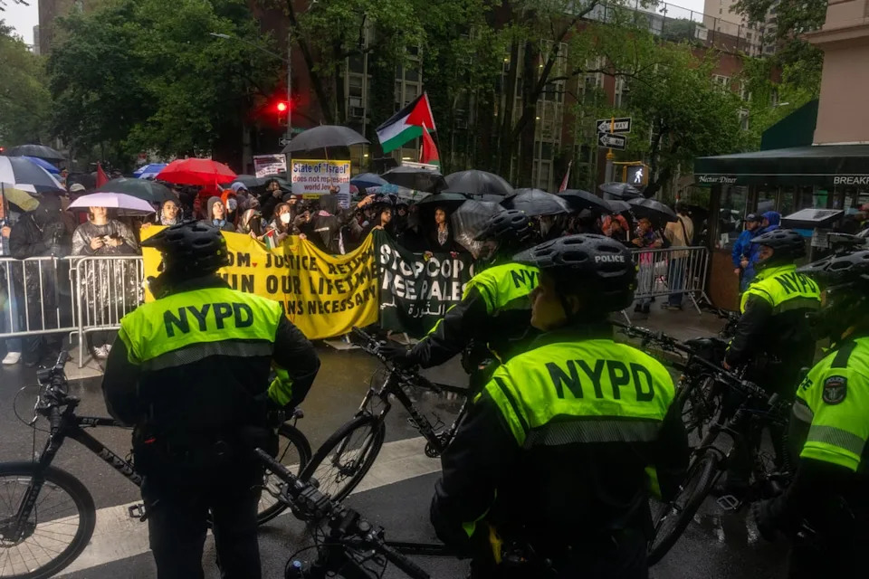Protests outside the Met Gala (Getty)