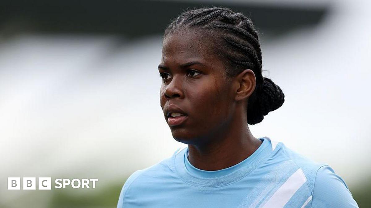 Manchester City striker Khadija Shaw looks on during the Barclays Women's Super League match between Manchester City and Liverpool at Joie Stadium on May 03, 2026