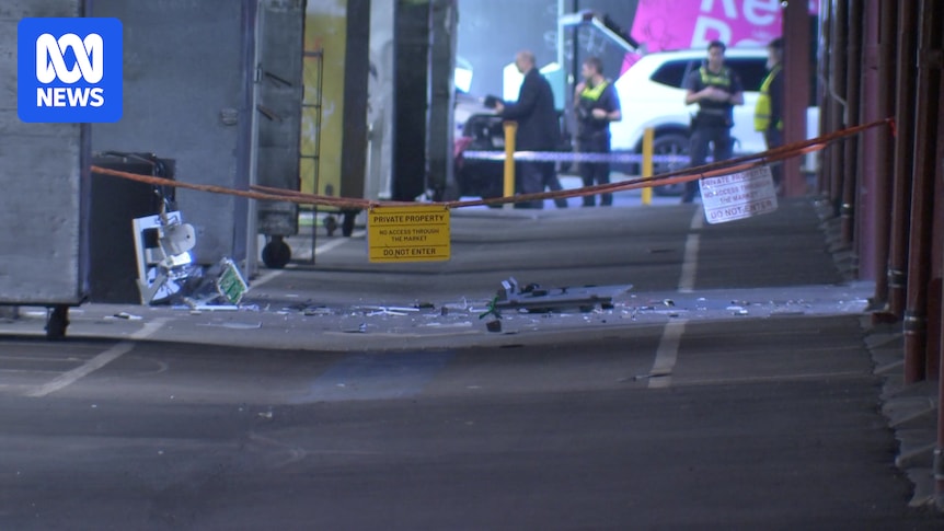 Man under police guard in hospital after explosive detonated Queen Victoria Market ATM